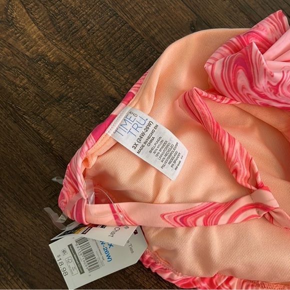 Time and Tru Women's Retro Two Piece Swimsuit Set- Plus Size 3X (24W-26W) NEW - Picture 7 of 12